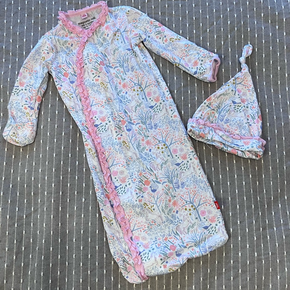MagneticMe Pixie Pines NB-3Mo Gown & Hat